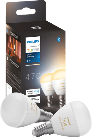 Philips Hue Luster Kugellampe White Ambiance E14 2er-Pack