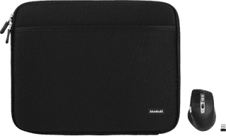 BlueBuilt Laptophülle Breite 33 cm 14 Zoll M Schwarz + Maximus Maus