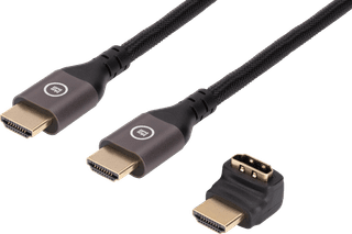 BlueBuilt HDMI-Kabel 4K 120 Hz / 8K 60 Hz Nylon 1,5 Meter + 90-Grad-Adapter