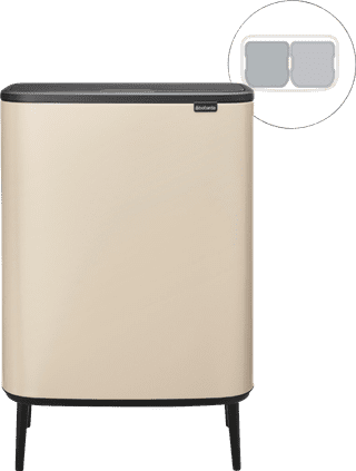 Brabantia Bo Touch Bin Hi Mülleimer 2 x 30 Liter Soft Beige