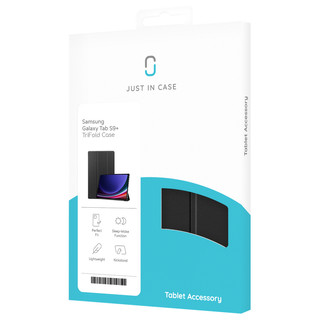 Just in Case Tri-Fold Samsung Galaxy Tab S10 Plus / S9 Plus / S9 FE Plus Book Case Black
