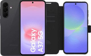 Samsung Galaxy A37 128GB Schwarz 5G Enterprise Edition + BlueBuilt Book Case Schwarz