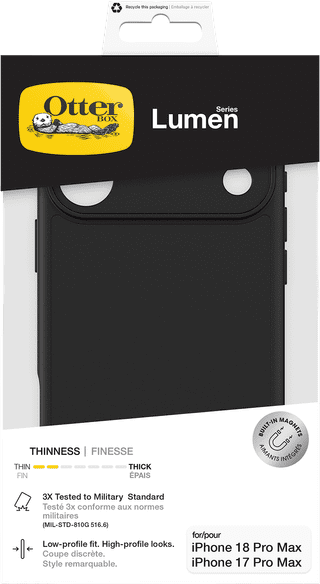 Otterbox Lumen iPhone 18 Pro Max / 17 Pro Max Back Cover Black