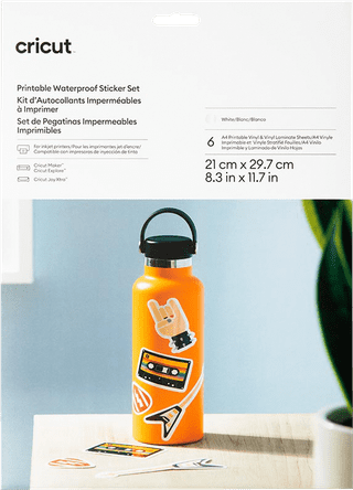 Cricut Wasserbeständiges Stickerset Weiß A4 (6 Blatt)