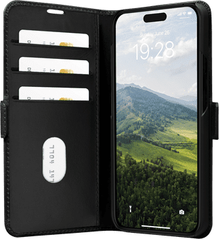 DBramante1928 Copenhagen Slim Apple iPhone 15 Book Case Leder Schwarz