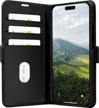 DBramante1928 Copenhagen Slim Apple iPhone 15 Pro Book Case Leder Schwarz