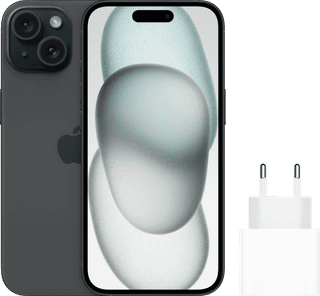 Apple iPhone 15 128GB Schwarz + Apple Schnellladegerät