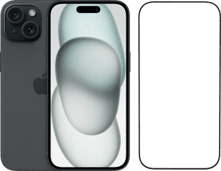 Apple iPhone 15 256GB Black + BlueBuilt Screen Protector Glass