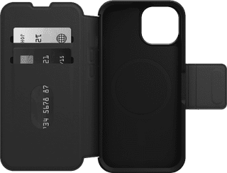 Otterbox Strada Apple iPhone 15 Book Case Leder Schwarz mit MagSafe