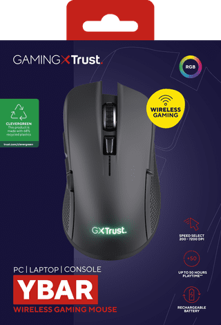 Trust GXT 923 Ybar Kabellose Gaming-Maus Schwarz