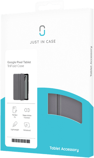 Just in Case Smart Tri-Fold Google Pixel Tablet Book Case Grau