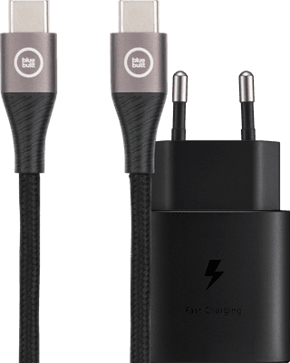 Samsung Super-Fast-Charging-Ladegerät 25 W + BlueBuilt USB-C-auf-USB-C-Kabel 1,5 m Nylon