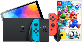 Nintendo Switch OLED Red/Blue + Super Mario Bros. Wonder