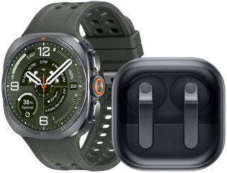 Samsung Galaxy Watch Ultra 2 5G Titan Silber/Grün 47 mm + Samsung Galaxy Buds4 Pro Schwarz