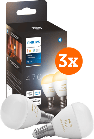Philips Hue Luster Kugellampe White Ambiance E14 6er-Pack