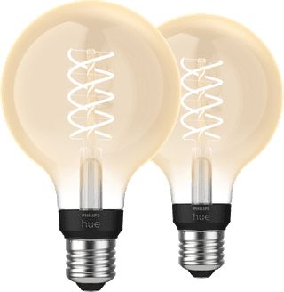 Philips Hue Filamentlampen White Globe E27 Doppelpack