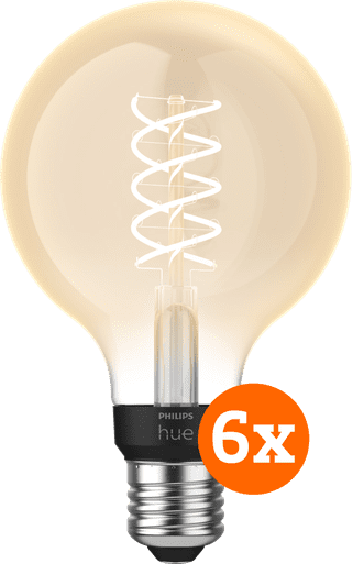 Philips Hue Filamentlampe White Globe E27 6er-Pack