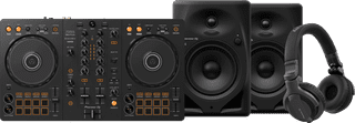 Pioneer DJ DDJ-FLX4 + Pioneer DJ HDJ-CUE1 + Pioneer DJ DM-50D-BT Black