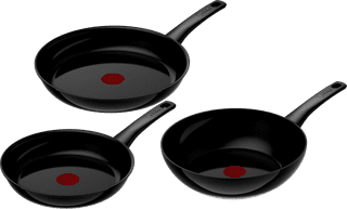 Tefal Renew On Ceramic Frying Pan Set 24cm + 28cm + Wok 28cm