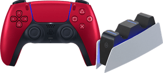 Sony PlayStation 5 DualSense Wireless Controller Volcanic Red + BlueBuilt Charging Dock