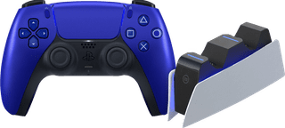 Sony Playstation 5 DualSense kabelloser Controller Cobalt Blue + BlueBuilt Ladestation