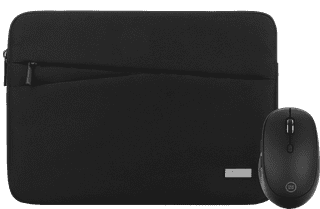 BlueBuilt Premium Laptophülle für Apple MacBook Air 13 Zoll Schwarz + BlueBuilt Tradendum Kabellose Bluetooth-Maus