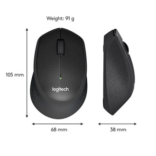 Logitech M330 Silent Plus Kabellose Maus Schwarz