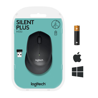 Logitech M330 Silent Plus Kabellose Maus Schwarz