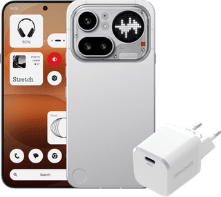 Nothing Phone (4a) Pro 128GB Silber 5G + BlueBuilt Ladegerät mit USB-C-Port 45 W Weiß