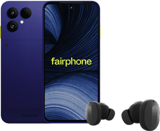 Fairphone 6+ 256GB Blau 5G + Fairbuds Wireless Schwarz