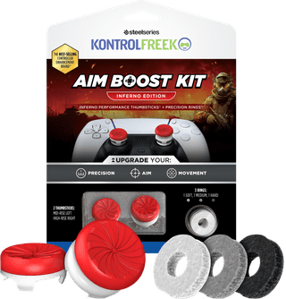 KontrolFreek Inferno AimBoost Thumb Sticks + Precision Rings Red/White PS5/PS4