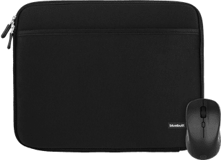 BlueBuilt Laptop Sleeve Width 36cm 15 Inches S Black + Nexum Wireless Mouse