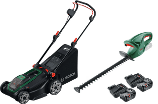 Bosch Rotak 18V2-43 + Bosch EasyHedgeCut 18-45 Li + Bosch Starter Set 18V 4.0 Ah (2x)
