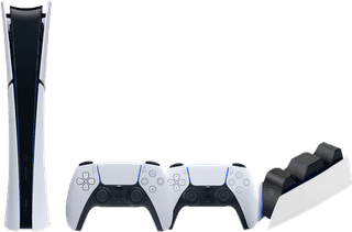PlayStation 5 Slim Digital Edition + Zusätzlicher Controller Weiß + BlueBuilt Ladestation
