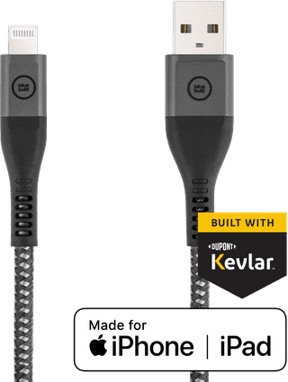 BlueBuilt USB-A to Lightning Cable 1.5m Kevlar Black