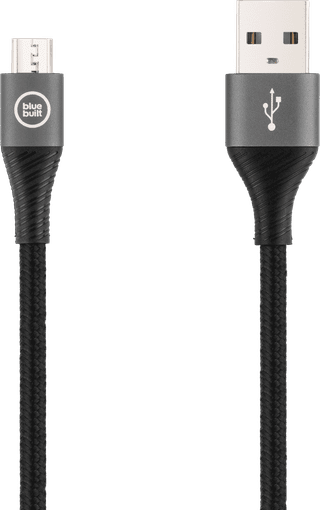 BlueBuilt USB-A to Micro USB Cable Nylon Black 3m