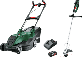Bosch AdvancedRotak 36V-44-750 including 4.0Ah Battery + AdvancedGrassCut 36V-33 (without battery)