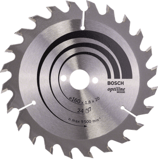 Bosch Circular Saw Blade Optiline Wood 160x20/16x1.8mm, 24T