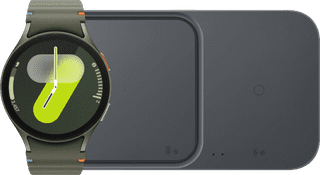 Samsung Galaxy Watch7 Grün 44 mm + Kabelloses Duo-Ladegerät