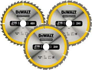 DeWalt Circular Saw Blades Set 216mm 3-piece 24T (2x), 40T