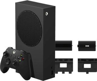 Xbox Series S 1 TB Schwarz + BlueBuilt Aufladbare Batterien