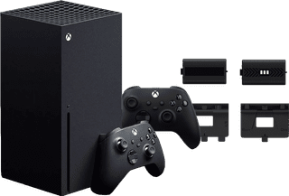 Xbox Series X + Zweiter Controller Schwarz + BlueBuilt Aufladbare Batterien