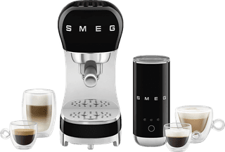 SMEG ECF12BLEU Black + Milk Frother
