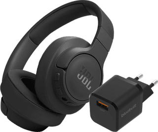JBL Tune 770NC Black + BlueBuilt Quick Charge Charger with USB-A Port 18W Black