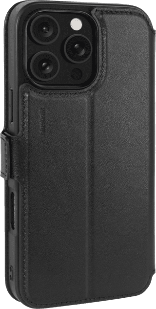 BlueBuilt Apple iPhone 16 Pro Max Book Case Leather Black + Privacy Filter Screen Protector Duo Pack