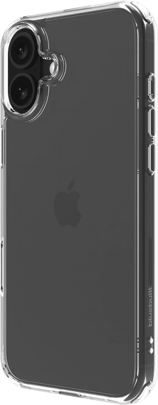 BlueBuilt Protective Back Cover iPhone 16 Plus Transparent + Screen Protector Glass