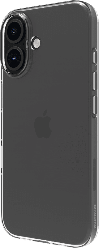 BlueBuilt Back Cover iPhone 16 Transparent + Privacy Filter Screen Protector Glass