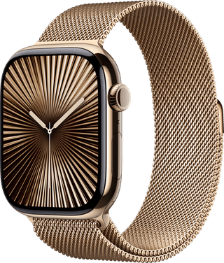 Apple Watch Series 10 4G 46mm Titanium Gold Milanese Watch Strap M/L