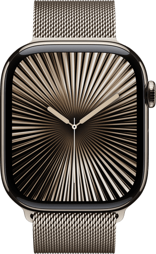 Apple Watch Series 10 4G 46mm Titanium Silver Milanese Watch Strap M/L