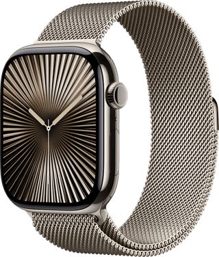 Apple Watch Series 10 4G 46mm Titanium Silver Milanese Watch Strap S/M